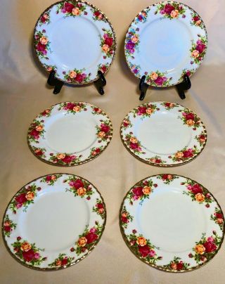 Lovely Royal Albert Old Country Rose China England 6 Salad Dessert Plates 8 "
