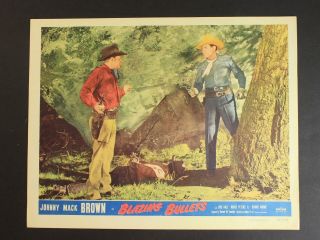 1951 Blazing Bullets Western Movie Lobby Card Johnny Mack Brown