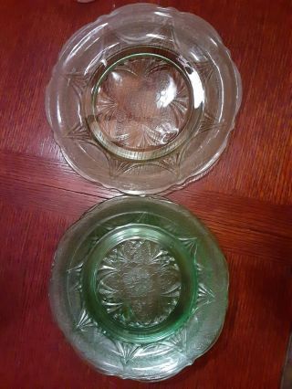 4 Green Royal Lace Plates,