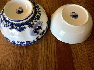 William James Blue Farmyard French Country Bowls Set Of Two 5