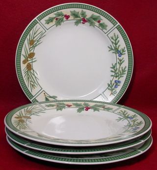 Fairfield China Wintergreen Pattern Dinner Plate 10 - 3/8 " Set Of Four