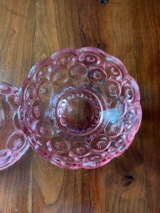 Vintage LE Smith Glass Pink Moon & Stars 5 1/2 