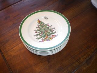Spode Christmas Tree Pattern 6 1/2 - Inch Dessert/bread Plates.  Set Of 8.  S3324 P.