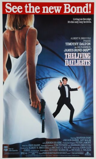 James Bond 1988 The Living Daylights Promo Poster 22x38 Very Good Cond.
