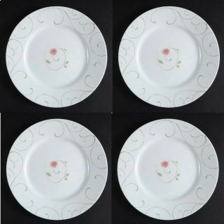Set Of 4 Corelle Impressions Enchanted 8 1/2 " Luncheon Plates