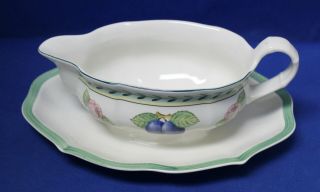 Villeroy & Boch French Garden Fleurence Gravy Boat With Attached Underplate