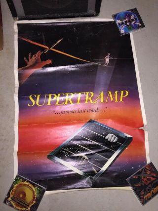 1982 Rare Promo Concert Supertramp Famous Last Words Crime Of The Century Poster