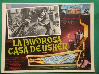 House Of Usher Horror Roger Corman Edgar Allan Poe Spanish Mexican Lobby Card