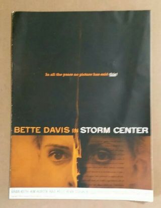 " Storm Center " Bette Davis Movie Pressbook,  1956