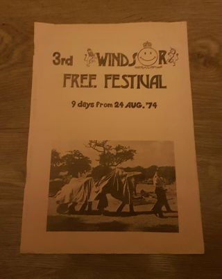 Windsor Festival Uk 1974 Double Sided Flyer.  Rare