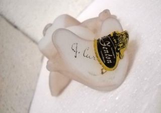 FENTON Glass Natural Series Brown Mouse Pink Ears Hand Painted & Signed 5148 6