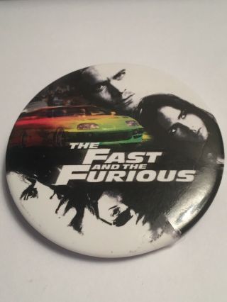 The Fast And The Furious Promo Pin Rare Paul Walker Vin Diesel