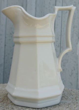 Vintage Red Cliff Old White Ironstone Heritage Pitcher 6 - 3/4 "