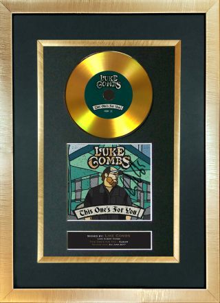191 Luke Combs This Ones For You Gold Disc Country Album Signed Autograph Print