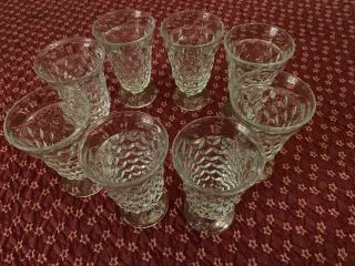 Vintage Fostoria American Glass Set Of 8 Drinking Goblets Clear - Flawless