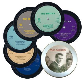 6 The Smiths Coasters In A Tin.  Morrissey.  Popsters.
