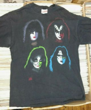 Vintage Kiss L Shirt Solo Albums T Old 1991 Ace Peter Gene Paul 2 Sided