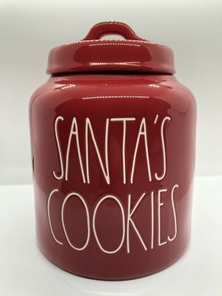 Rae Dunn " Santas Cookies " Christmas Red Canister 2019