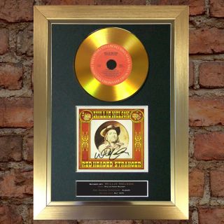 Gold Disc Willie Nelson Red Headed Stranger Signed Autograph Mounted Print 153