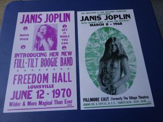 2 Different Janis Joplin Posters,  20 By 12 Inches