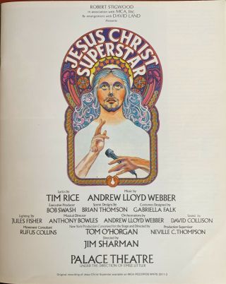 JESUS CHRIST SUPERSTAR 1972 UK Stage Show Programme & Libretto - N. 2