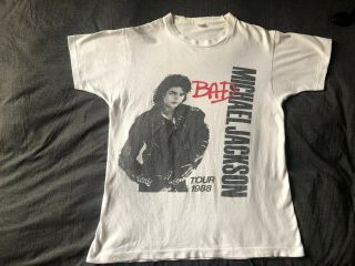 Michael Jackson Bad Tour 1988 White T’shirt Size Medium