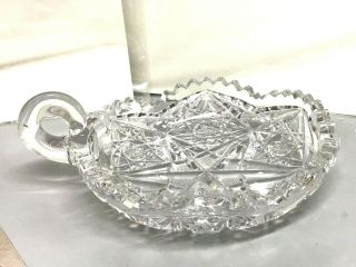 Vintage Antique Abp Brilliant Cut Glass Crystal Dish Relish Nut Candy Serve Bowl