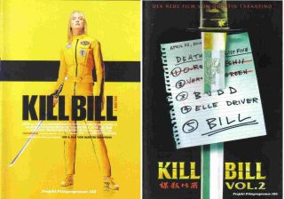 Uma Thurman,  David Carradine _2x Kill Bill (vol.  I,  Ii) _16/20page Movie Programs