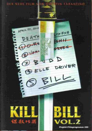 Uma Thurman,  David Carradine _2x KILL BILL (Vol.  I,  II) _16/20page movie programs 3