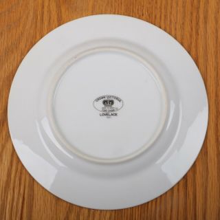 4 Crown Victoria Lovelace Salad Plates Fine China Japan White Lace 6
