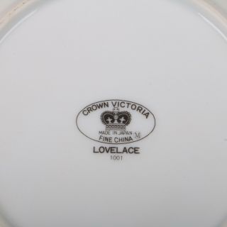 4 Crown Victoria Lovelace Salad Plates Fine China Japan White Lace 7