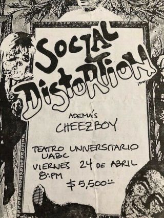 Social Distortion - Rare Show Flyer - Punk - Mike Ness