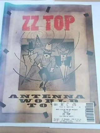 Zz Top Antenna World Tour Programme And Ticket 1994