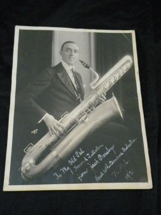 Autographed 8 X 10 Photo Of Jack Barsby Of The Paul Whitemans Orchestra 1921