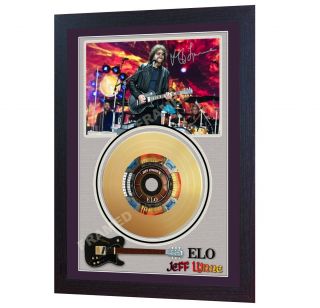 Jeff Lynne Elo Mini Gold Vinyl Cd Record Signed Framed Photo Print