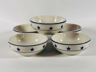Set Of 5 Homer Laughlin Blue Plate Special Restaurant Ware Star Bowls B6