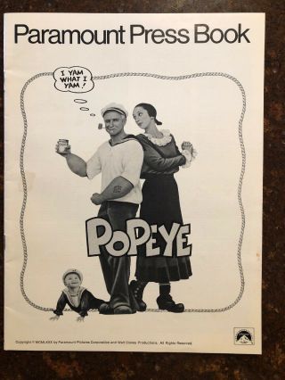 Popeye 1980 Robin Williams Pressbook W/ Paramount Notes Merchandising
