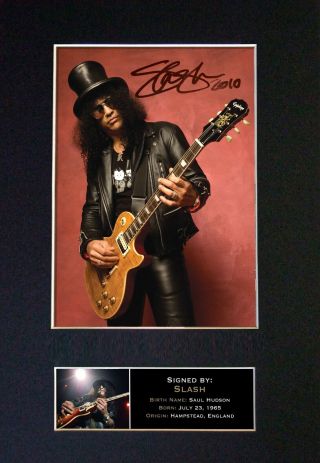 95 Slash Signature/autograph Mounted Signed Photograph A4