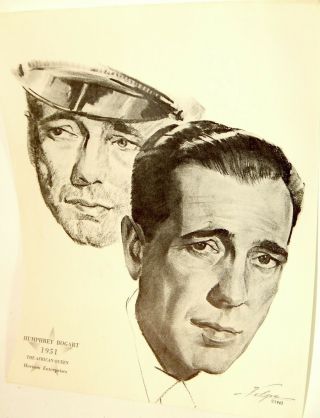 Humphrey Bogart The African Queen 1951 Artist Portrait By Nicolas Volpe 8 " X10 "
