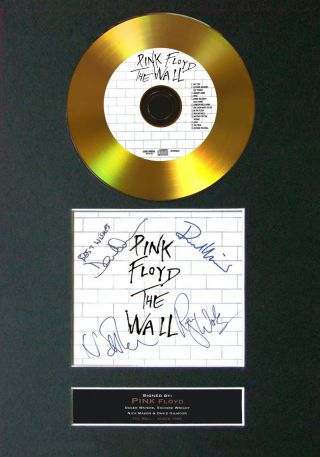 Gold Disc Pink Floyd The Wall Signed Autograph Mounted Print A4 115