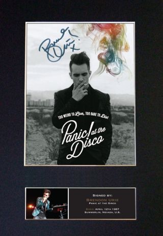 Brendon Urie Panic At The Disco Signed Mounted Autograph Photo Prints A4 445