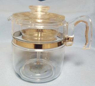 Vintage Pyrex Flameware Clear Glass 9 Cup 7759 Percolator Coffee Pot Complete