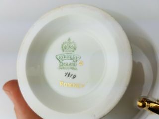 Vintage Aynsley Bone China Tea Cup & Saucer Romney Burgundy Gold Overlay 7410 4
