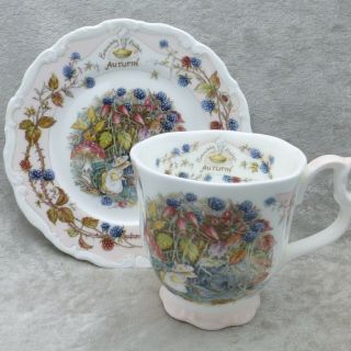 Royal Doulton Brambly Hedge Autumn Beaker Footed Mug Cup And Tea Plate 6 "