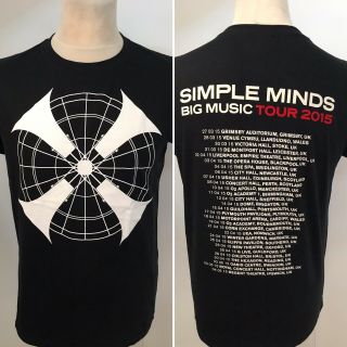 Simple Minds Big Music 2015 Uk Tour T Shirt Official Size Medium