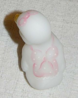 Fenton Satin Milk Glass Duckling Baby Duck Figurine Hand Painted 5