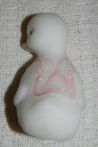 Fenton Satin Milk Glass Duckling Baby Duck Figurine Hand Painted 7