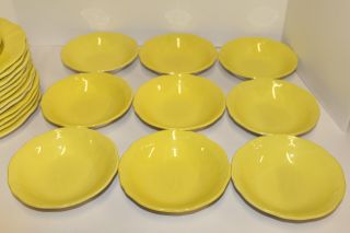 Vintage Lemon Yellow Federalist Ironstone 9 - 6 3/4 " Soup Bowls; 4236 Sears