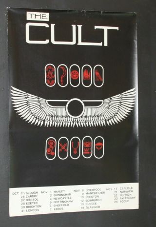 The Cult Love Album Tour C/w All Dates 1985 Poster 100x70cm