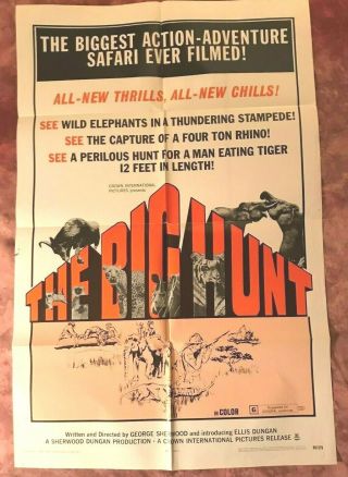 The Big Hunt - African Safari Ff 1969 One Sheet Movie Poster